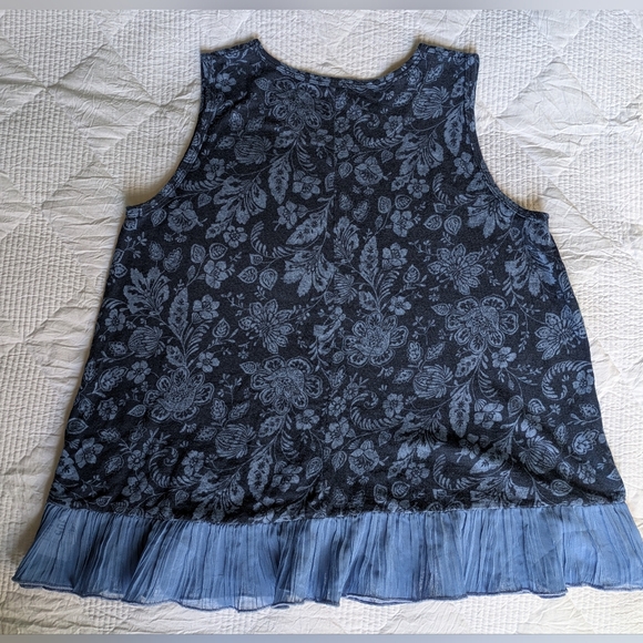 NWOT Abercrombie Kids Blue Floral Top With Chiffon Ruffle Size 15/16(Bust 32/34) - Picture 6 of 9
